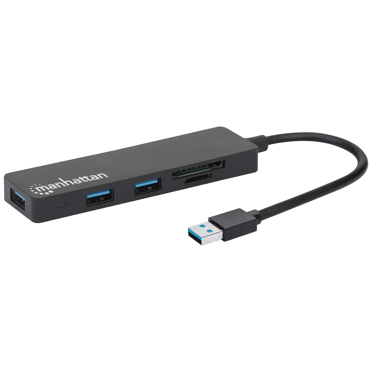 MANHATTAN 3-Port USB 3.0 Type-A Hub with Card Reader