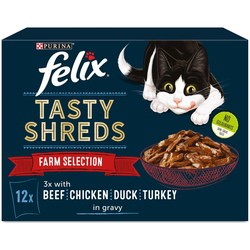 Felix Tasty Shreds Farm Selection in Gravy 12 pcs