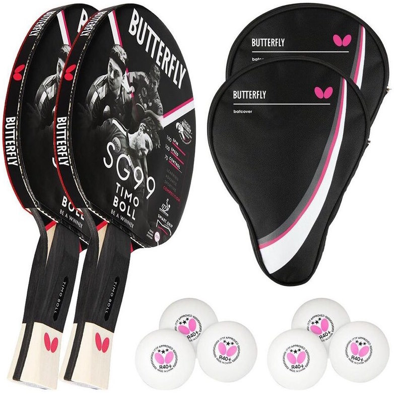 Butterfly 2x Timo Boll SG99 + 2x Drive Case + 6x R40+ balls