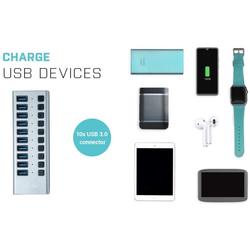 i-Tec USB 3.0 Charging HUB 10 port + Power Adapter 48 W