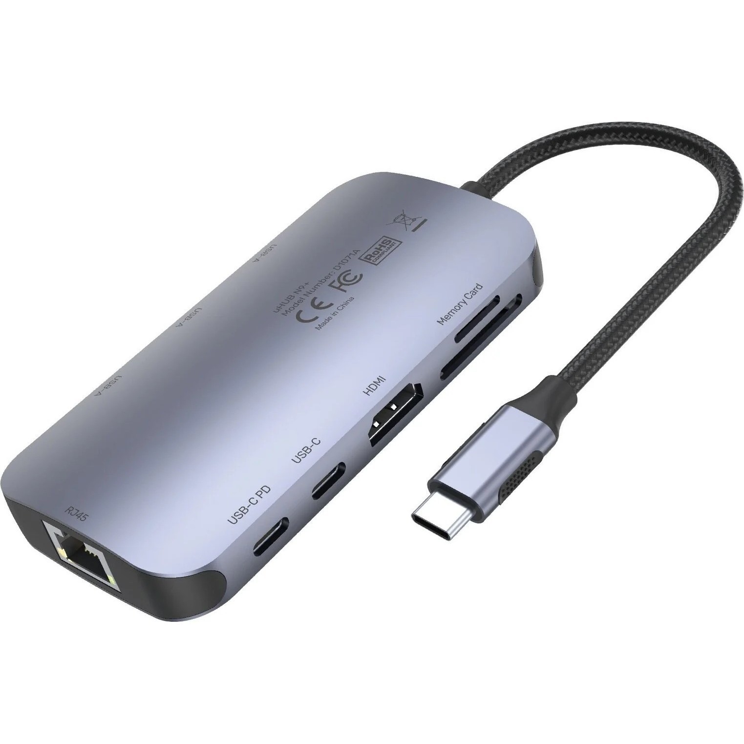 Unitek uHUB N9+ 9-in-1 USB-C Ethernet Hub with HDMI, 100W Power Delivery and Dual Card Reader