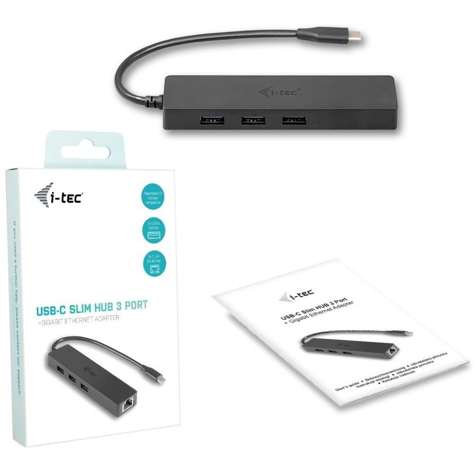 i-Tec USB-C Slim Passive HUB 3 Port + Gigabit Ethernet Adapter
