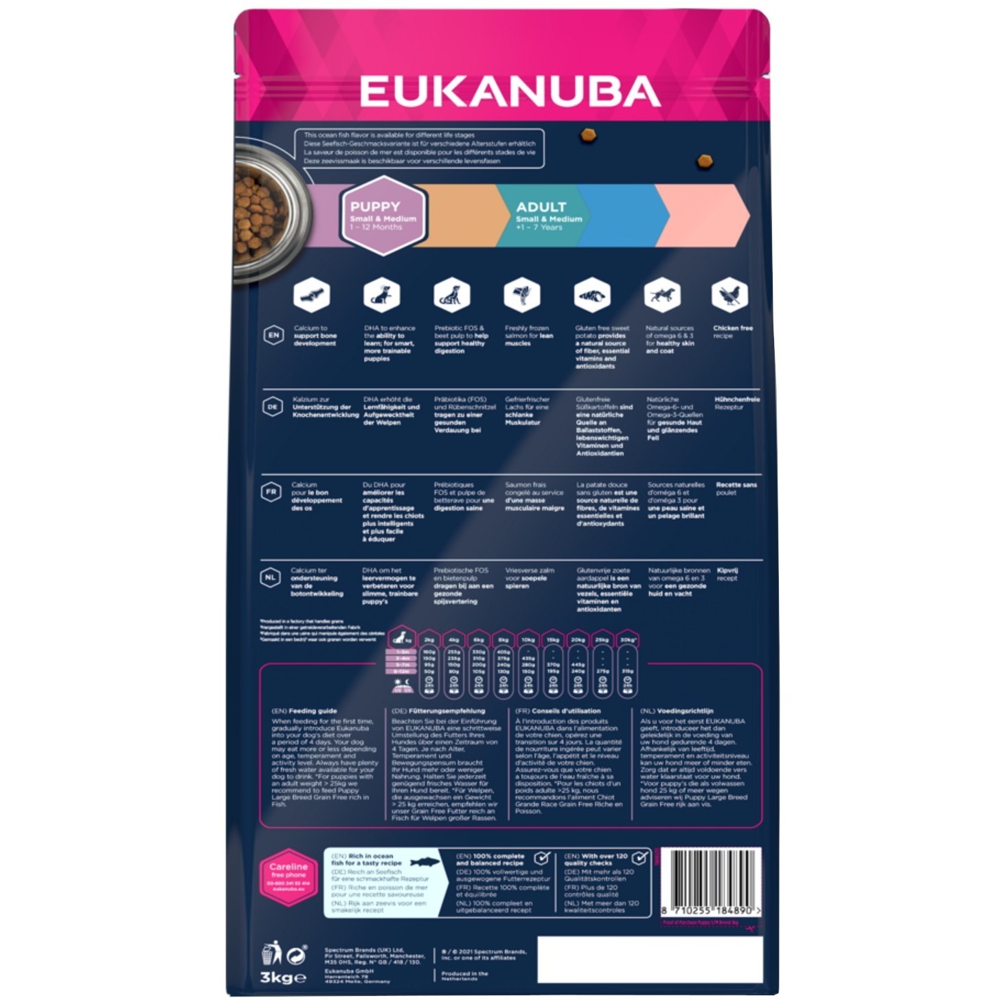 Eukanuba Grain Free Puppy Small/Medium Breed Ocean Fish 3 kg