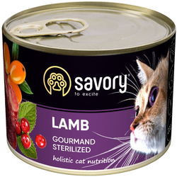 Savory Cat Sterilised Lamb Pate 200 g