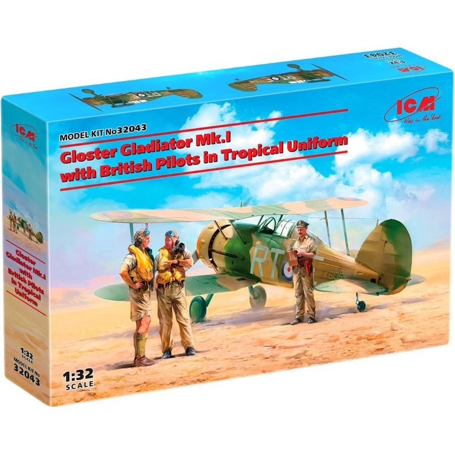 ICM Gloster Gladiator Mk.I with British Pilots in Tropical Uniform (1:32)