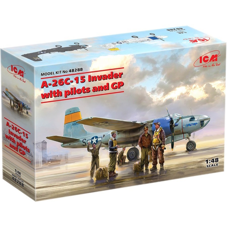 ICM A-26C-15 Invader with Pilots and Ground Personnel (1:48)
