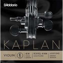DAddario Kaplan Gold-Plated Violin E String Loop End Medium