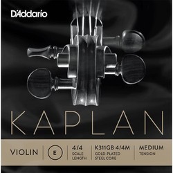 DAddario Kaplan Gold-Plated Violin E String Ball End Medium