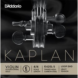 DAddario Kaplan Golden Spiral Solo Violin E String Loop End Heavy