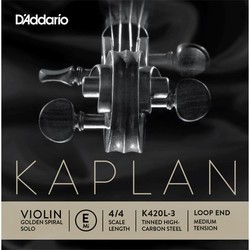 DAddario Kaplan Golden Spiral Solo Violin E String Loop End Medium