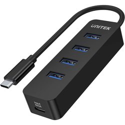 Unitek uHUB Q4 4 Ports Powered USB-C Hub with USB-C Power Port