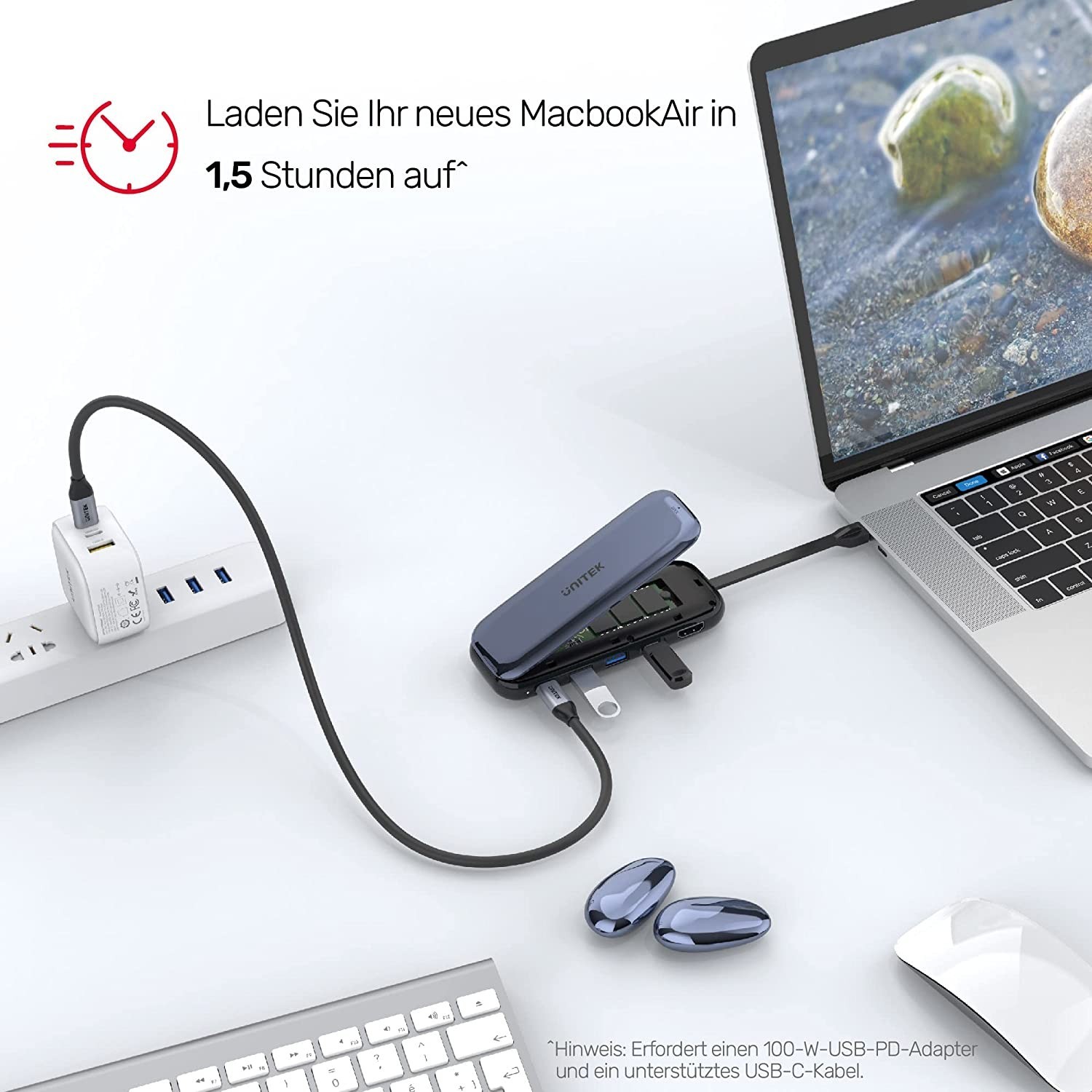 Unitek uHUB H6 Storage 6-in-1 USB-C M.2 SSD Storage Hub with 10Gbps Data