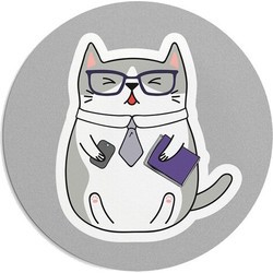 Presentville Cat in Glasses Mouse Pad
