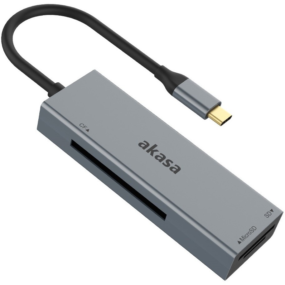 Akasa USB 3.2 Type-C 3-in-1 Card Reader
