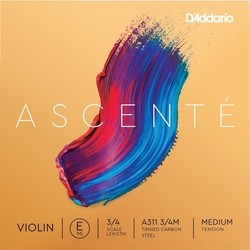 DAddario Ascente Violin E String 3/4 Size Medium