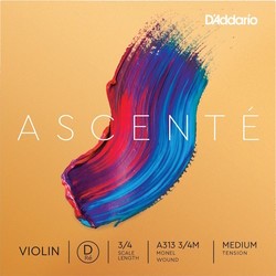 DAddario Ascente Violin D String 3/4 Size Medium
