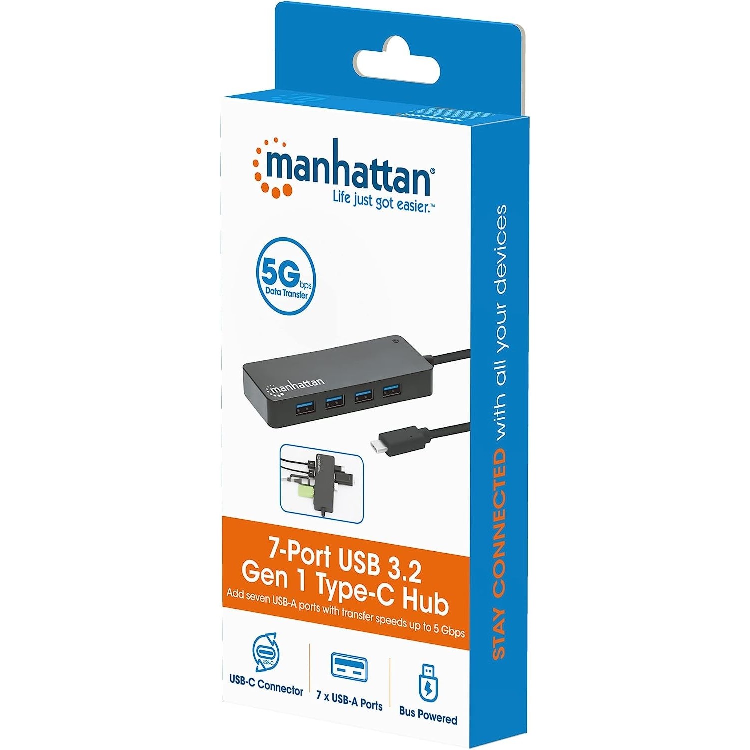 MANHATTAN 7-Port USB 3.0 Type-C Hub