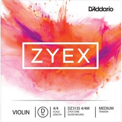 DAddario ZYEX Violin D String Silver Wound 4/4 Medium