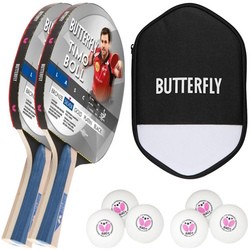 Butterfly 2x Timo Boll Silver 85016 + Case + 6x R40+ balls