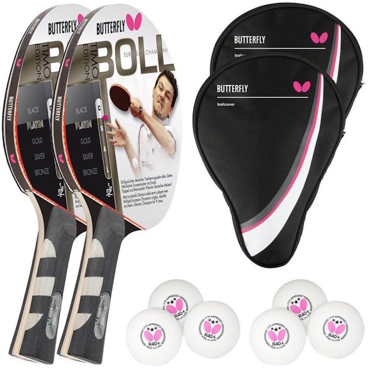 Butterfly 2x Timo Boll Platin 85025 + 2x Drive Case + 6x R40+ balls