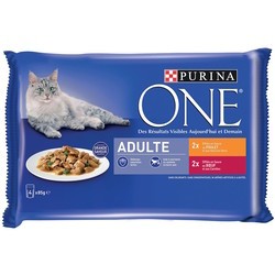 Purina ONE Adult Chicken/Beef Pouch  4 pcs