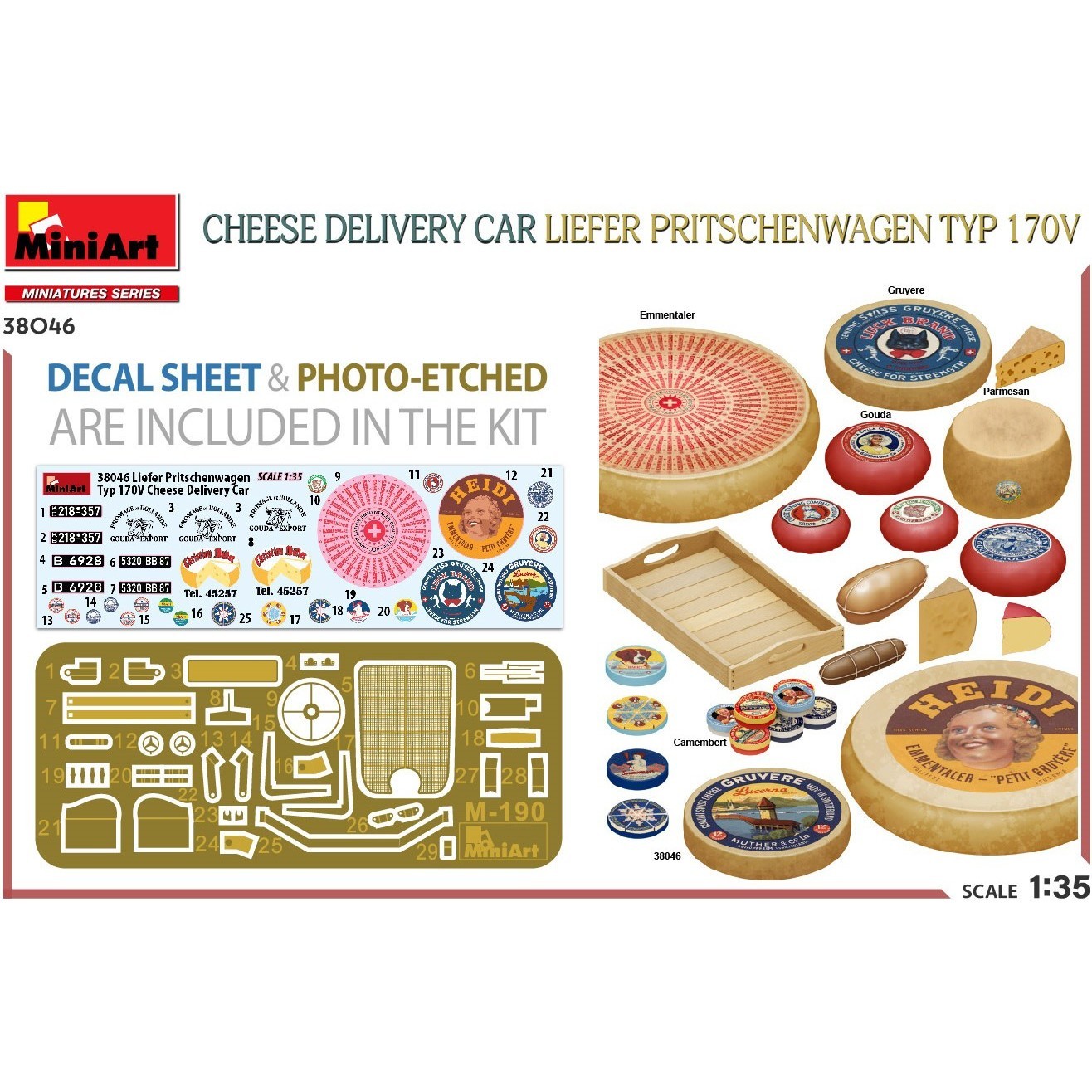 MiniArt Cheese Delivery Car Liefer Pritschenwagen Typ 170v (1:35)