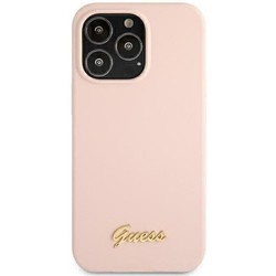 GUESS Silicone Script Gold Logo for iPhone 13 Pro