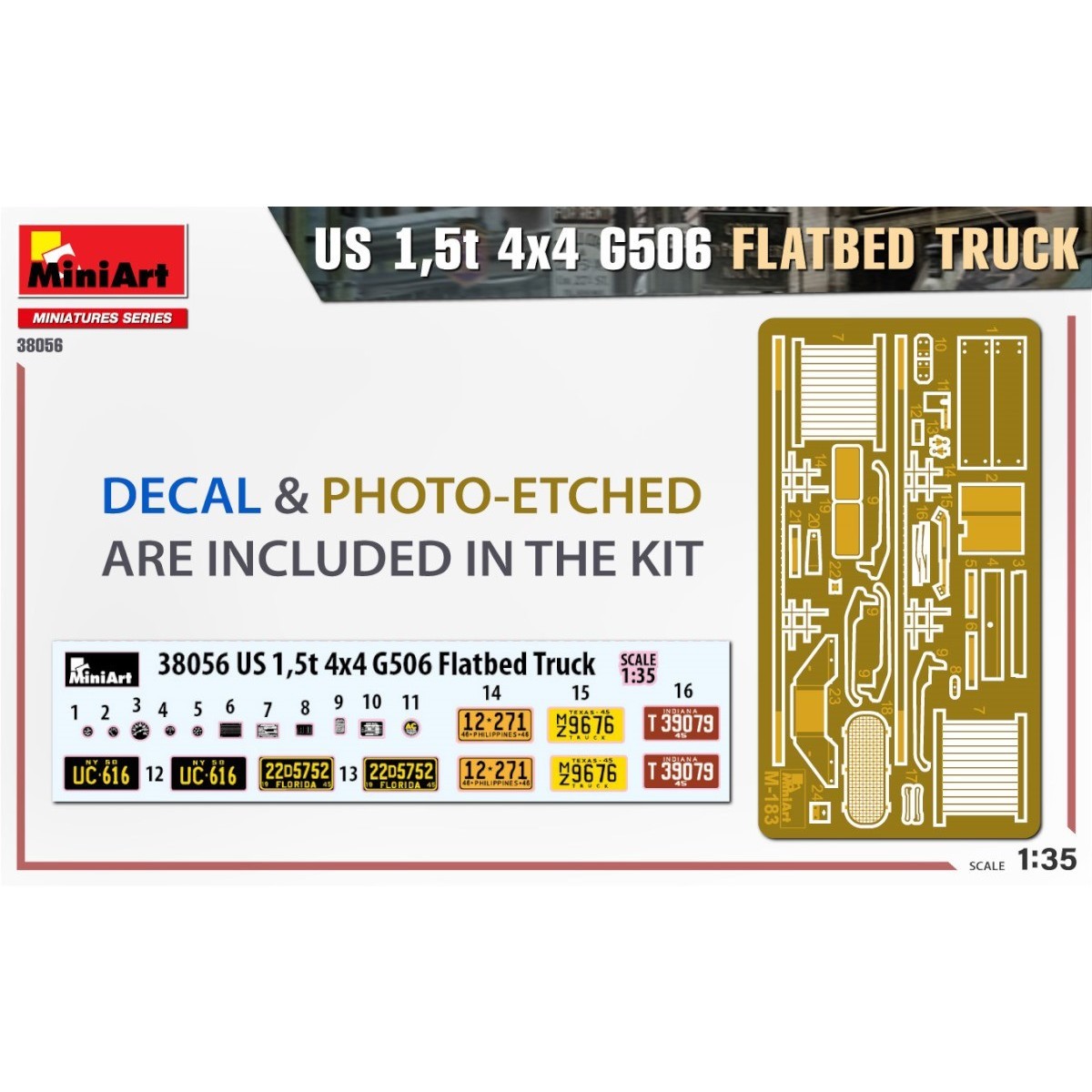 MiniArt U.S. 1.5t 4×4 G506 Flatbed Truck (1:35)