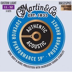 Martin Authentic Acoustic SP Phosphor Bronze 11-52 (3-Pack)
