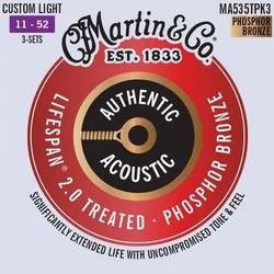 Martin Authentic Acoustic Lifespan 2.0 Phosphor Bronze 11-52 (3-Pack)