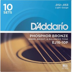 DAddario Phosphor Bronze 12-53 (10-Pack)
