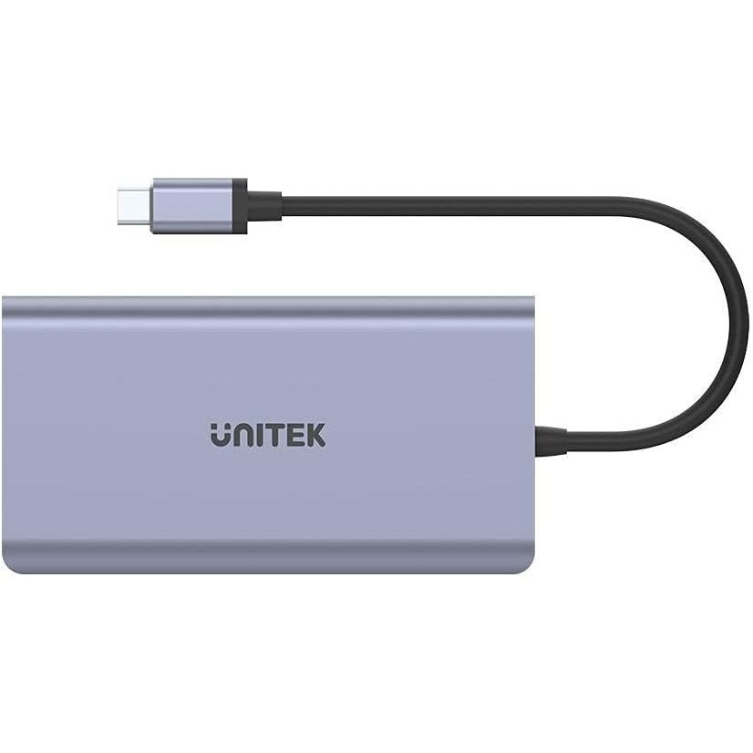 Unitek uHUB S7+ 7-in-1 USB-C Ethernet Hub with MST Dual Monitor, 100W Power Delivery and Card Reader