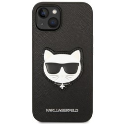Karl Lagerfeld Saffiano Choupette Head Patch for iPhone 14 Plus