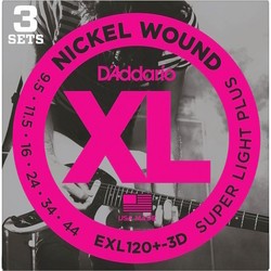 DAddario XL Nickel Wound Plus 9.5-44 3D