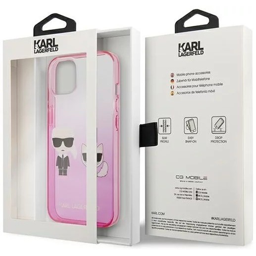 Karl Lagerfeld Gradient Iconic Karl and Choupette for iPhone 13 Mini