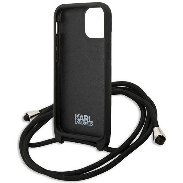Karl Lagerfeld Leather Monogram Patch and Cord Iconic for iPhone 13