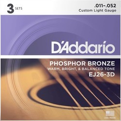 DAddario Phosphor Bronze 11-52 (3-Pack)