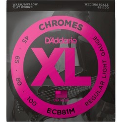 DAddario XL Chromes Bass Flat Wound MS 45-100