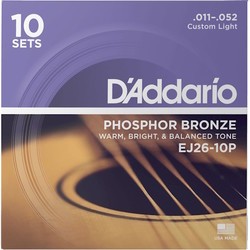 DAddario Phosphor Bronze 11-52 (10-Pack)
