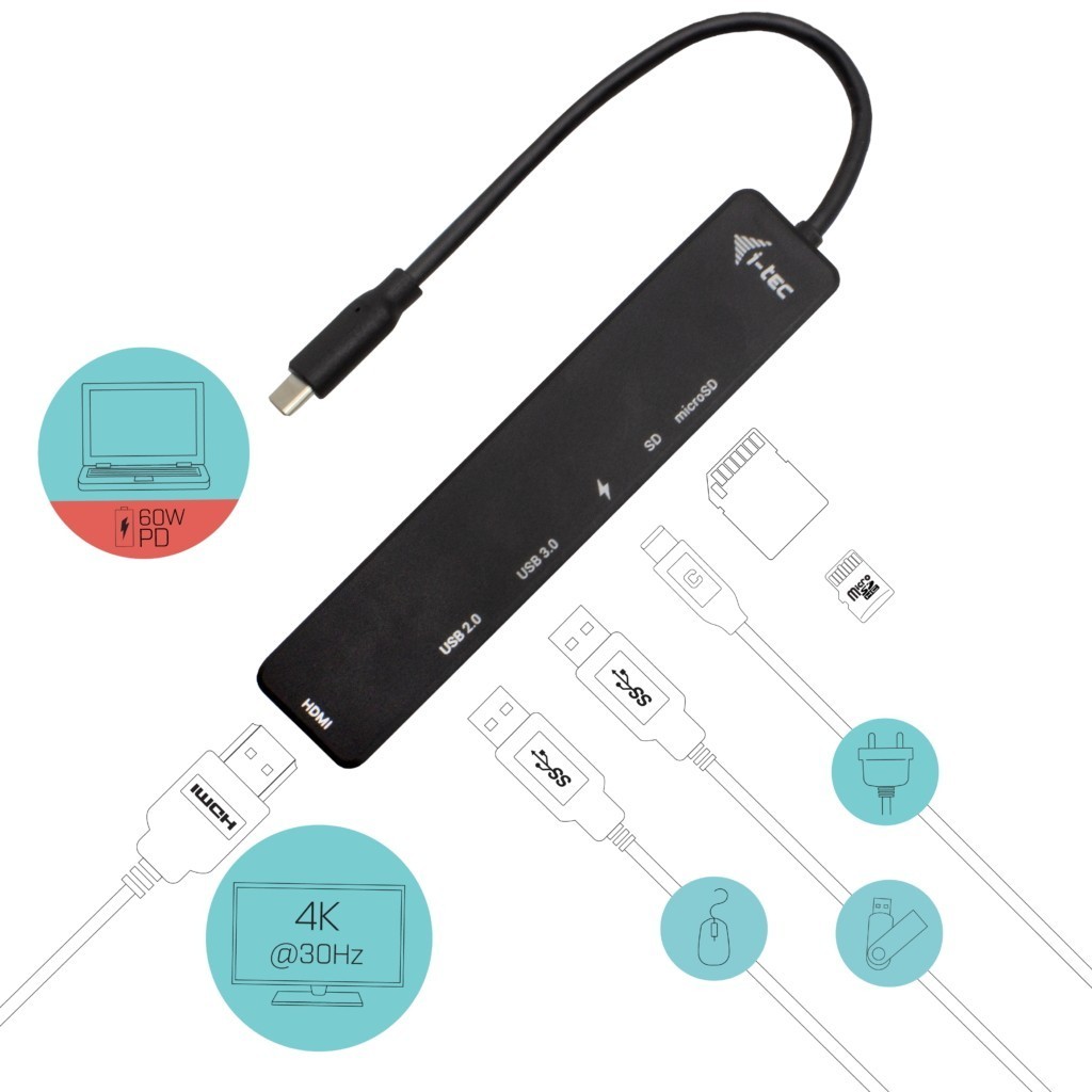 i-Tec USB-C Travel Easy Dock 4K HDMI + Power Delivery 60 W