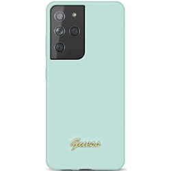 GUESS Silicone Script Gold Logo for Galaxy S21 Ultra