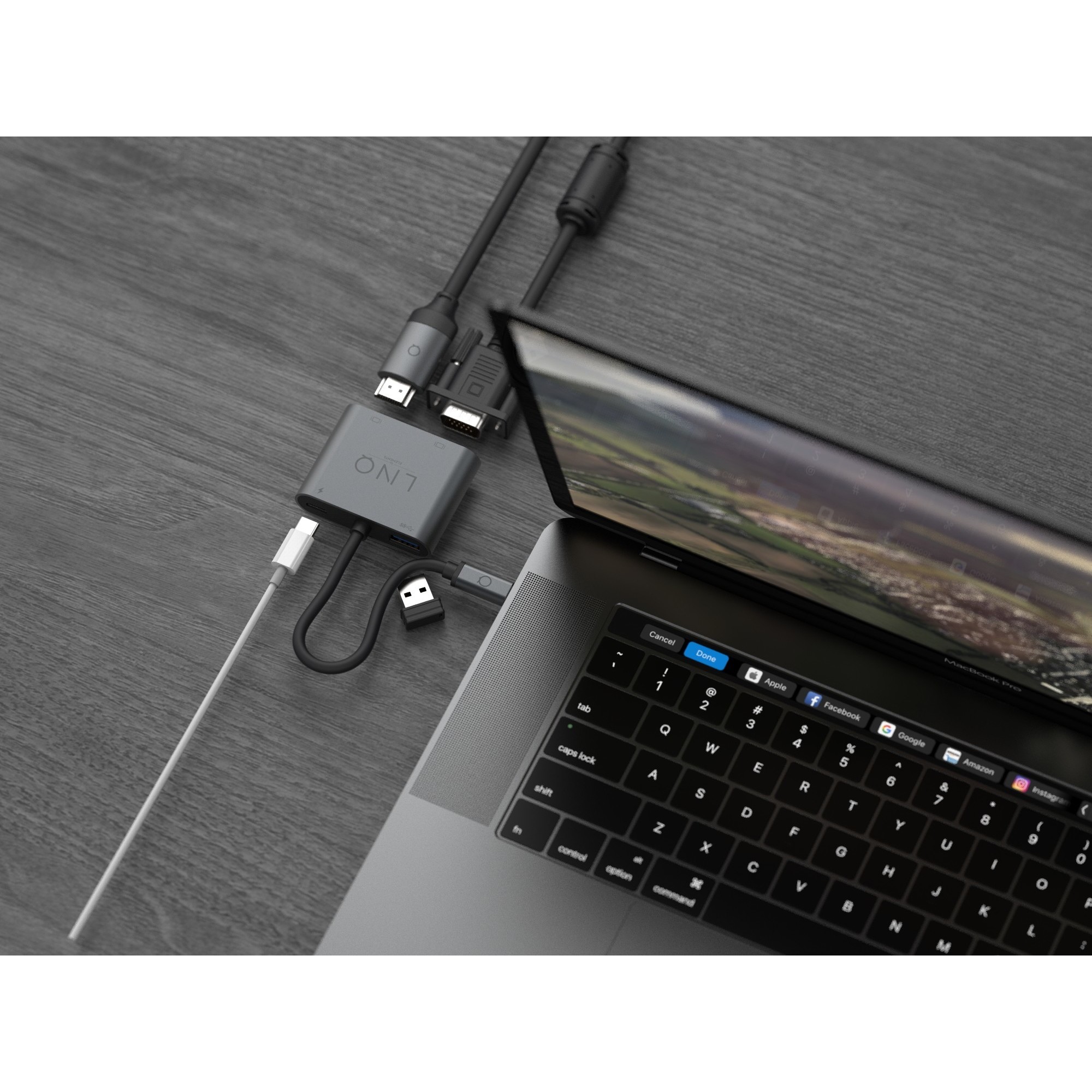 LINQ 4in1 4K HDMI Adapter with PD USB-A and VGA