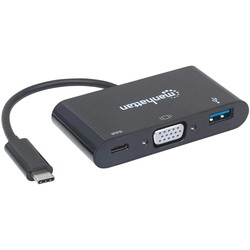 MANHATTAN USB-C to VGA 3-in-1 Docking Converter with Power Delivery