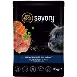 Savory Adult Cat Pouch Salmon\/Peas in Gravy 85 g