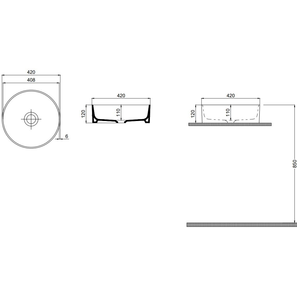 Quarter Bath Round Line 42 70RO23042.00.2.3.01 420&nbsp;мм