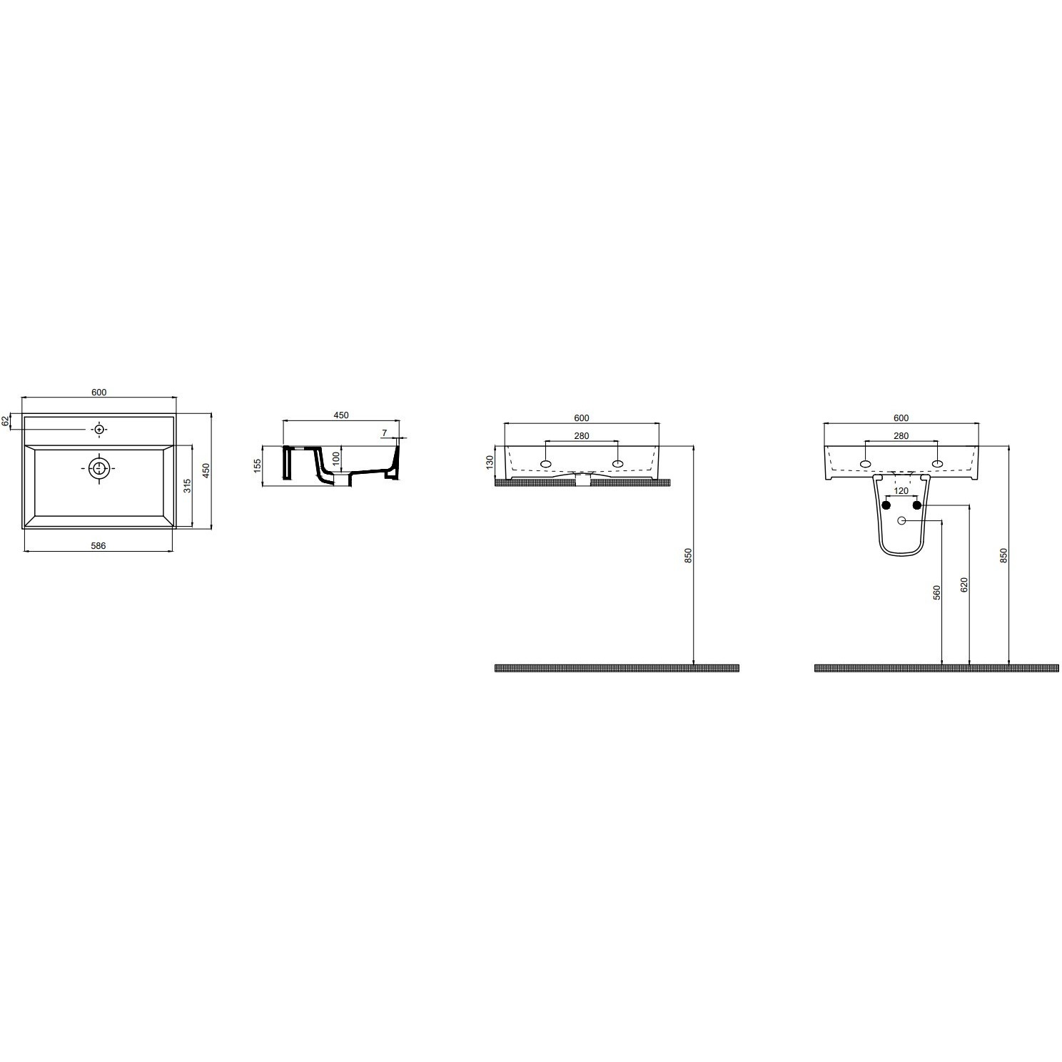 Quarter Bath Cross Line 60 70CL23060.00.1.3.01 600&nbsp;мм