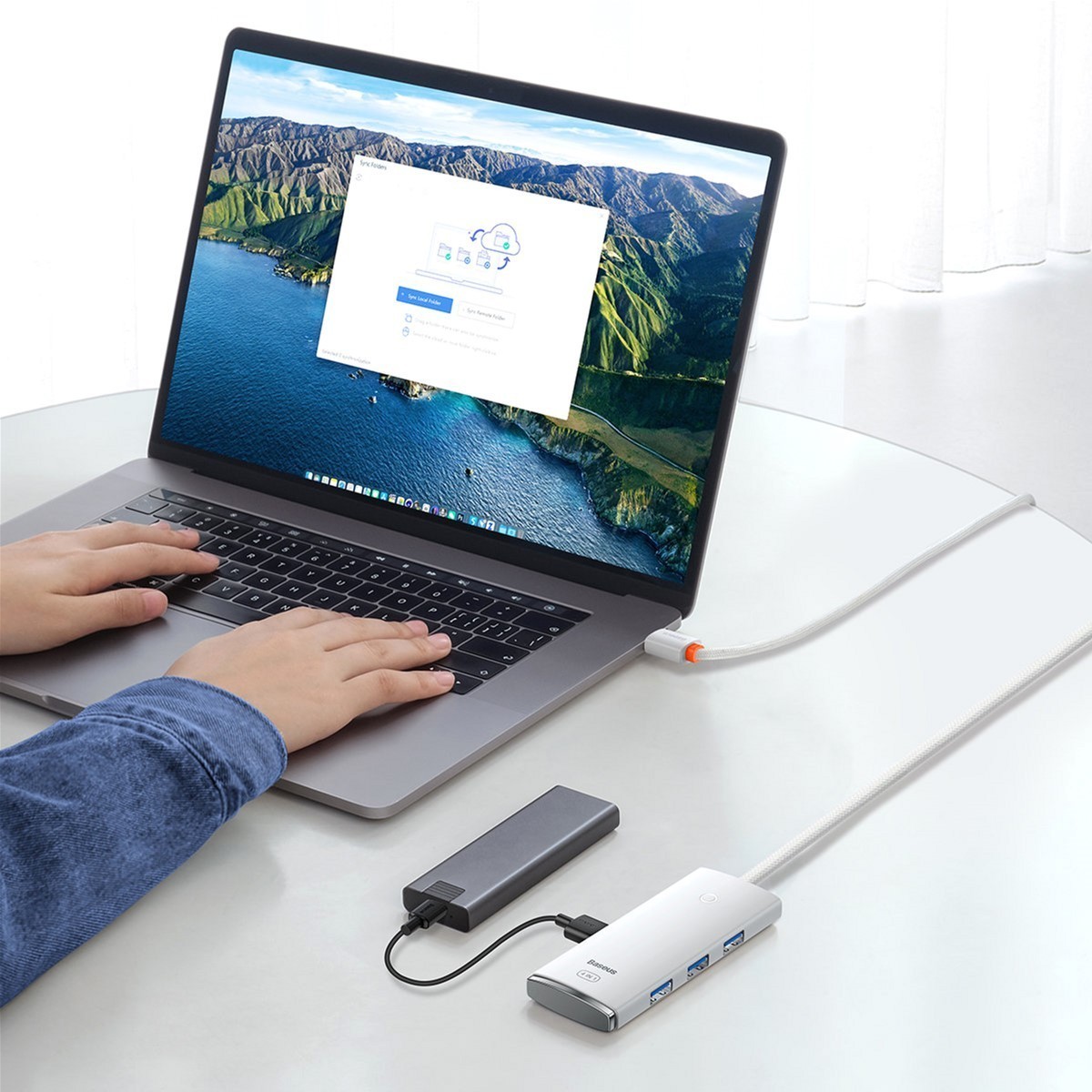 BASEUS Lite Series 5-in-1 USB-C to 4xUSB-A\/USB-C 1m