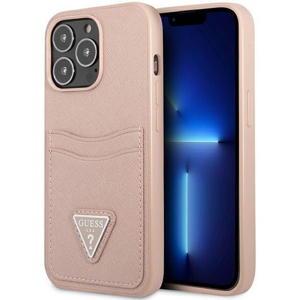 GUESS Saffiano Triangle Logo Cardslot for iPhone 13 Pro Max