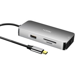 ROCK 8 in 1 Type C to HDMI+RJ45+USB3+SD&TF Card Reader+PD