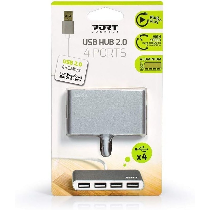 Port Designs USB-A Hub 4X USB-A 2.0 Ports